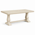 Table à manger rectangulaire en bois beige crème, style classique, 200 x 100 x 76 cm